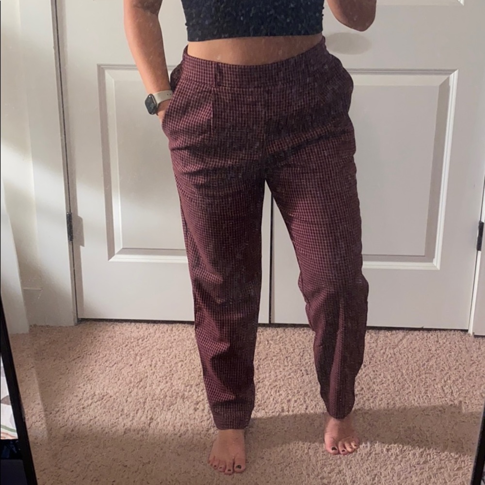 Plaid Print Joggers
